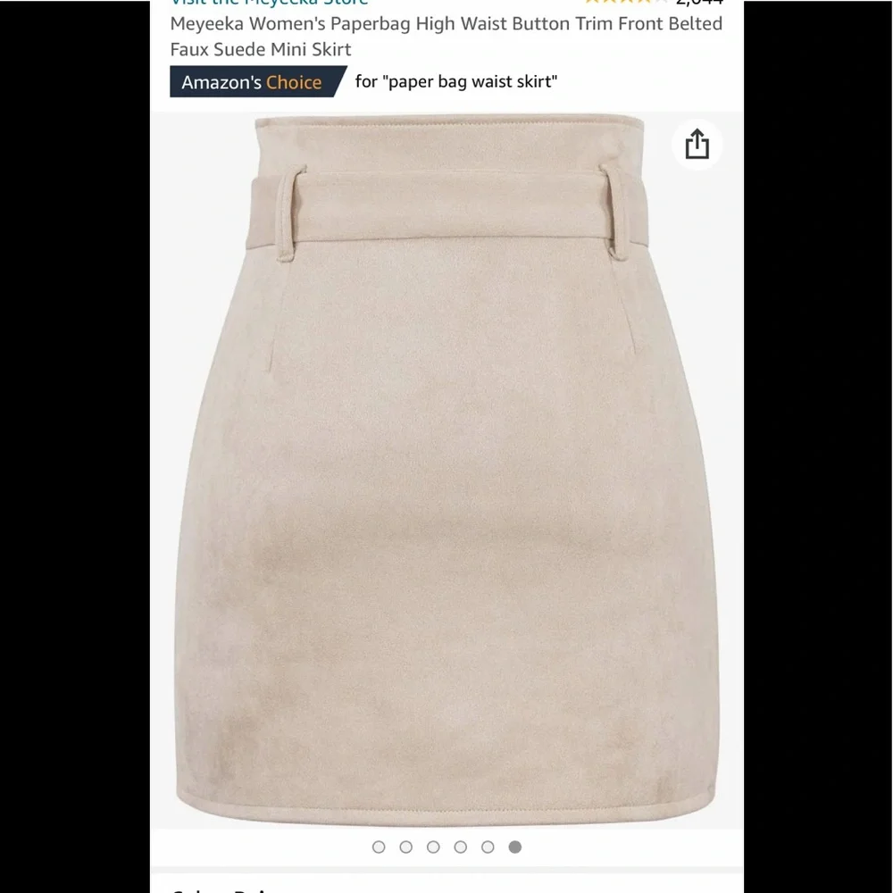 Cute Khaki Belted Miniskirt Size XL New in Bag - Picture 6 of 16